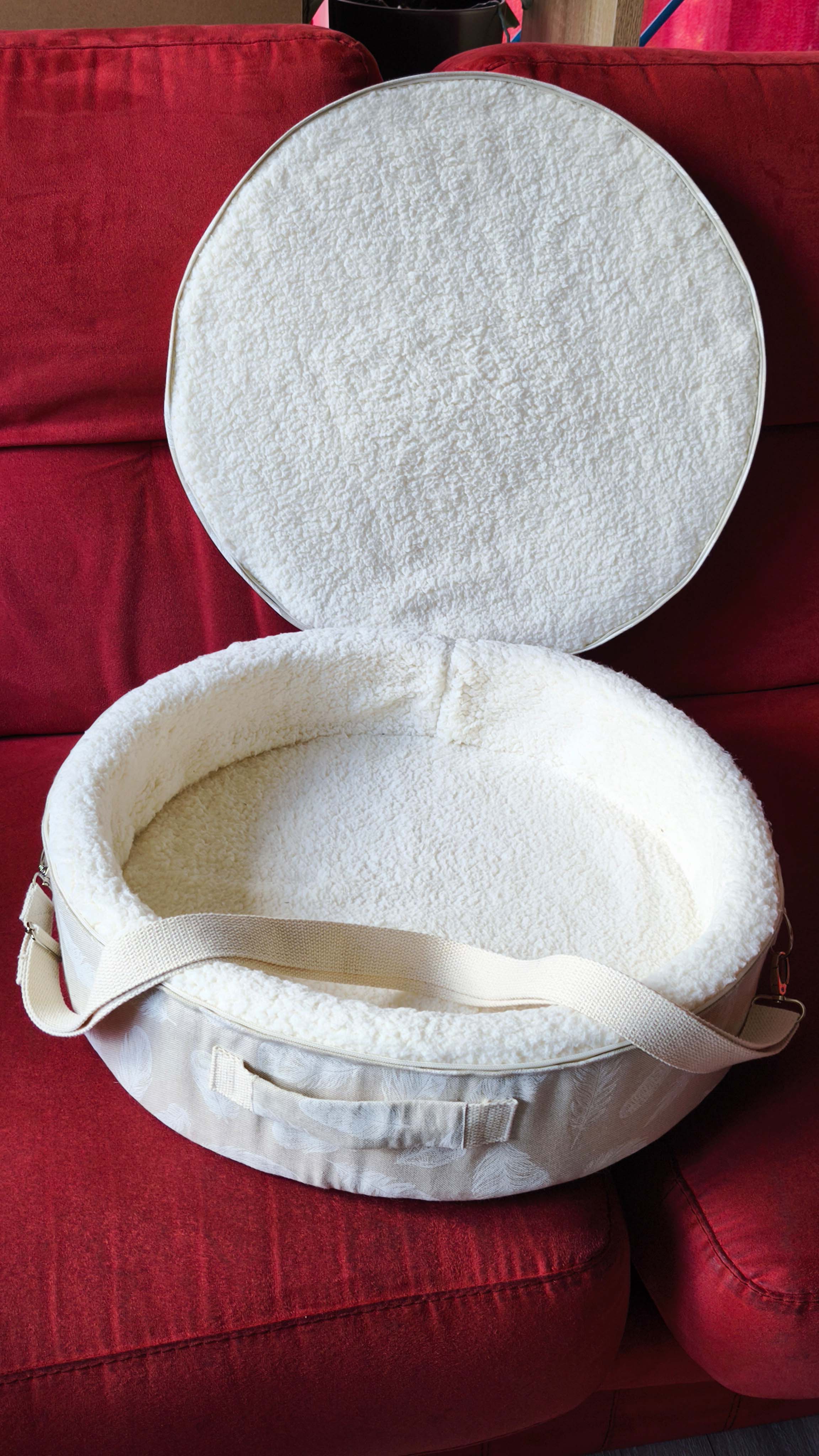 Housse plume pour tambour 45cm ouverte